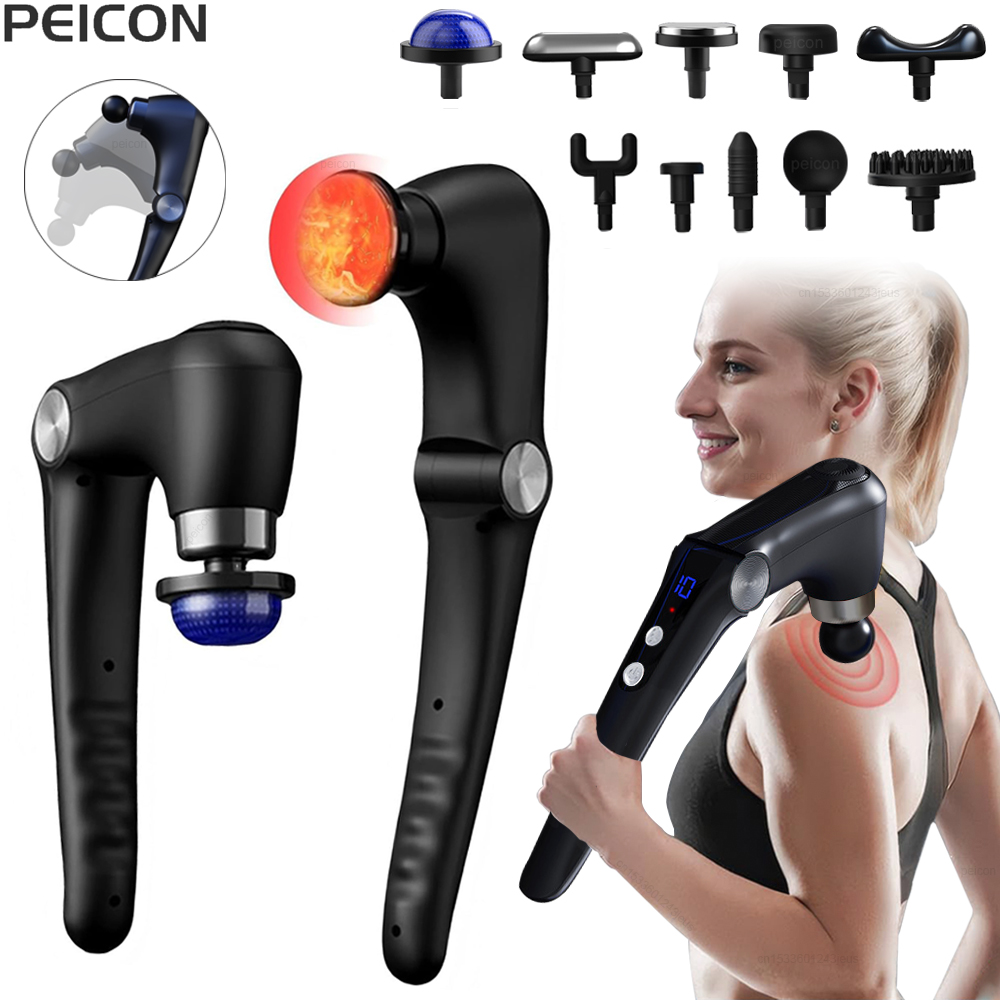Massage Gun Deep Tissue - Fascia นวดปืนเครื่องนวดไหล่เครื่องนวดกล้ามเนื้อไฟฟ้าปืนความถี่สูงกลับเอวคอนวดตัวพร้อมที่จับ