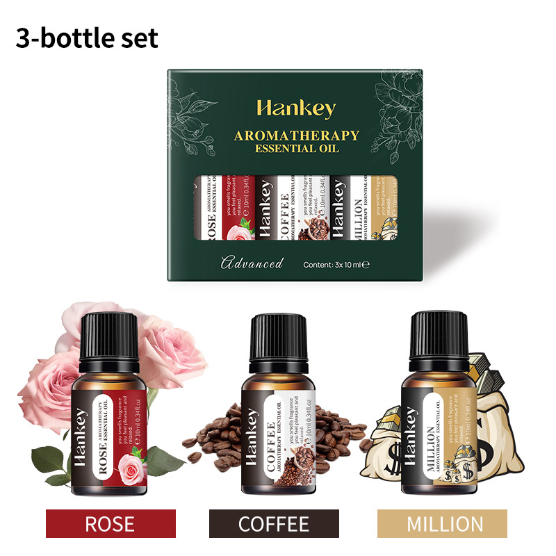 Aromatherapy Diffuser - 3/5/6pcs 10ml น้ํามันหอมระเหยชุดของขวัญ, กาแฟกุหลาบกลิ่นหอมน้ํามันหอมระเหยที่ละลายน้ําได้สําหรับ Humidifier Aroma