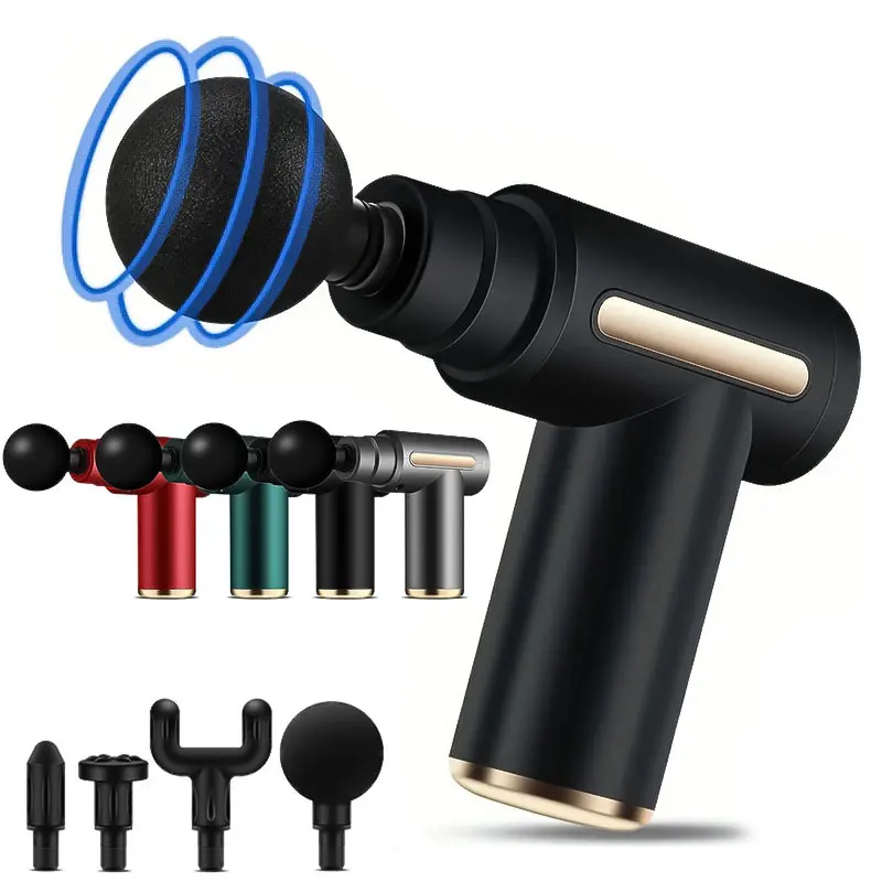Massage Gun Deep Tissue - 2024 แบบพกพา fascia ปืนกลับคอขาไฟฟ้าความถี่เครื่องนวดกระแทก USB ชาร์จมือถือ