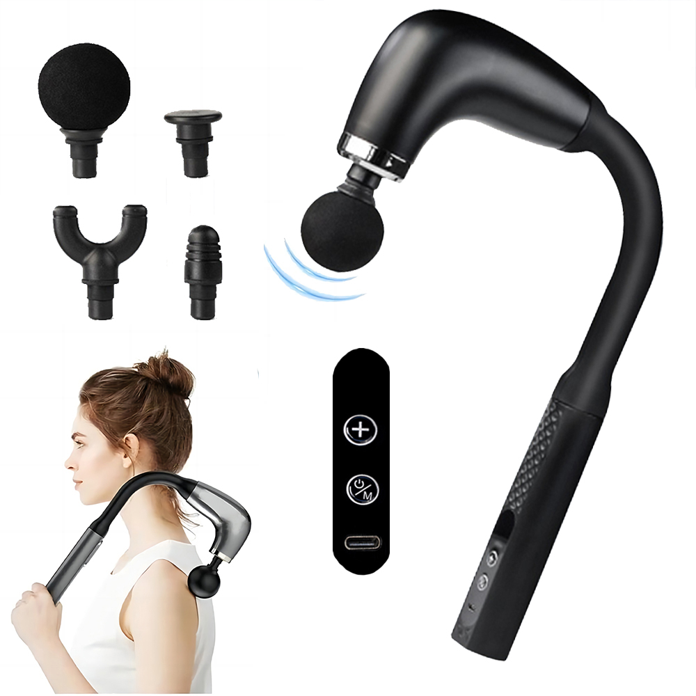 Massage Gun Deep Tissue - แบบพกพา Fascial นวดปืนไฟฟ้า Percussion ปืนพกนวดผ่อนคลายร่างกายพร้อม LED