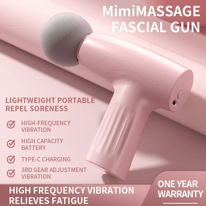 กล้ามเนื้อมินินวดสีชมพูปืนเนื้ - Massage Gun Deep Tissue บทวิจารณ์และราคา