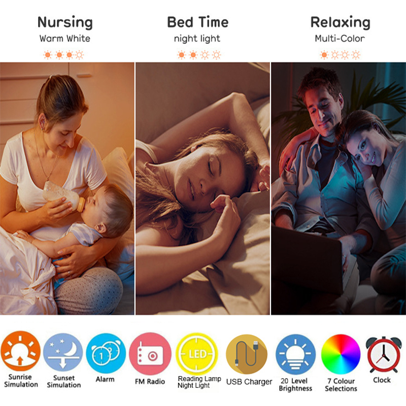 นาฬิกาปลุกไฟปลุกพร้อมการจําลอง - White Noise Machine Sleep บทวิจารณ์และราคา