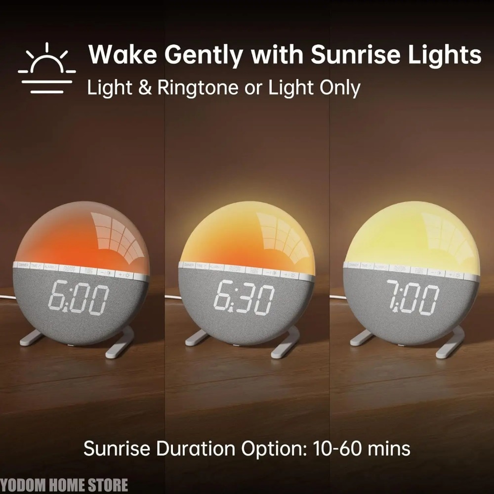 นาฬิกาปลุกแสงอาทิตย์พร้อมแสงปล - White Noise Machine Sleep บทวิจารณ์และราคา
