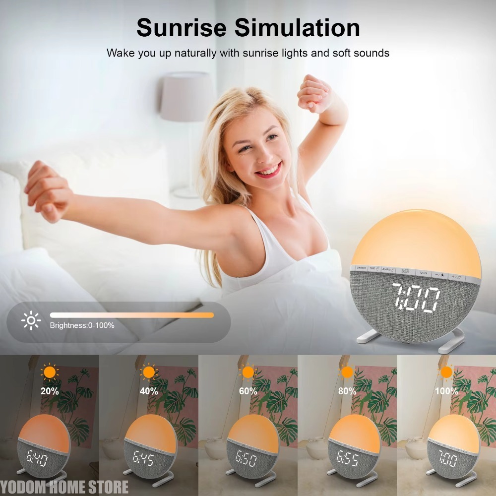 นาฬิกาปลุกแสงอาทิตย์พร้อมแสงปล - White Noise Machine Sleep บทวิจารณ์และราคา