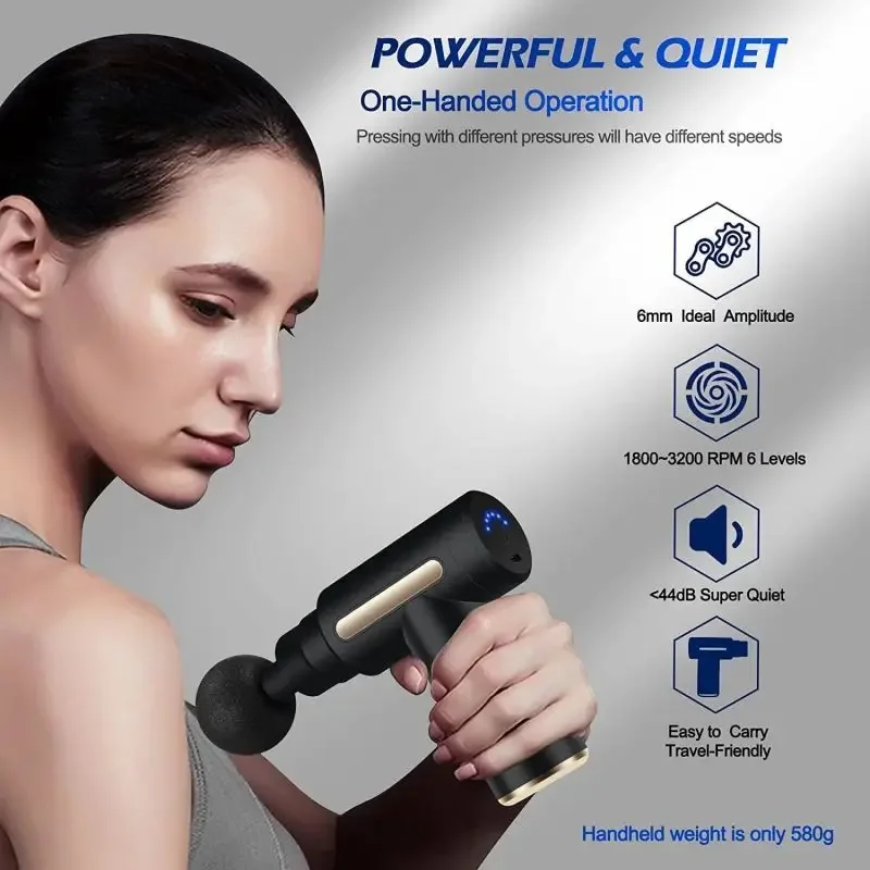 แบบพกพา Fascial นวดปืนไฟฟ้า Pe - Massage Gun Deep Tissue บทวิจารณ์และราคา